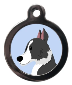 Pet ID tag BREED TAG CARTOON BORDER COLLIE  tag  2 sizes  - Picture 1 of 2