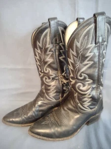 Dan Post Herren Cowboy Schwarz Leder Western Stiefel El Paso Gr. 8.5D Made in USA - Bild 1 von 9