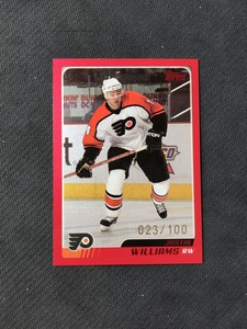 2003-04 TOPPS JUSTIN WILLIAMS RARE RED PARALLEL #ed 23/100