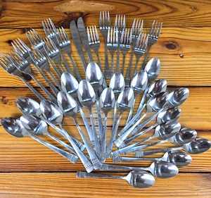 Utica Richfield set of 41 forks knives spoons stainless steel flatware Korea EUC - Picture 1 of 18
