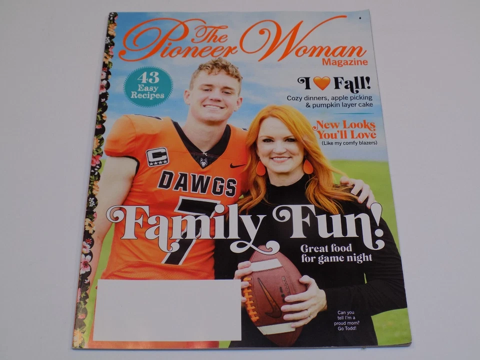 The Pioneer Woman Magazine Fall 2022 Football Family Game Fun Pumpkin Layer Cake - Image 1 of 1