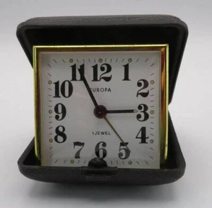 RELOJ Alarma de Viaje Vintage EUROPA Plegable ENROLLADA Alemania Joya Analógico Clásico - Imagen 1 de 5