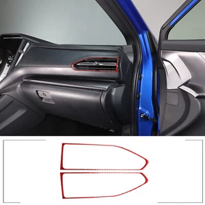 Red Carbon Fiber Inner Side Air Vent Outlet Cover Trim For Subaru WRX 2022 2023 - Picture 1 of 14