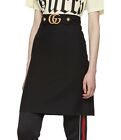 Gorgeous Authentic Gucci GG Logo Black Wool Silk A Line Skirt Size 42