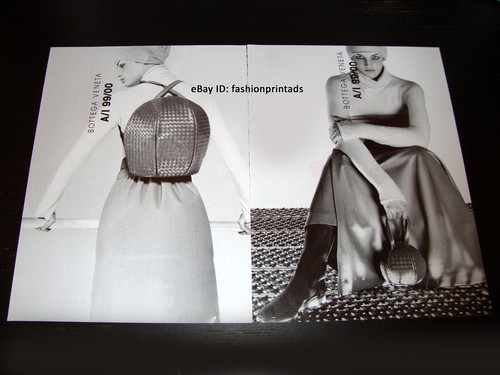 vintage BOTTEGA VENETA 4 pagine STAMPA ANNUNCIO autunno 1999 VIVIEN SOLARI steven piccolo