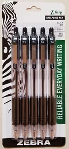 Bolígrafo retráctil Zebra Z-Grip, Med Point, negro 5 piezas - Imagen 1 de 2