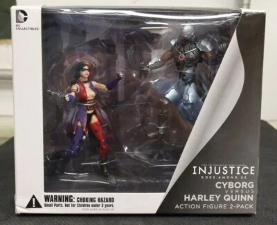 Injustice Gods Among Us Cyborg vs Harley Quinn Action Figure 2 Pack Brand New  - Image 1 of 3