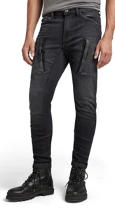 G-STAR RAW Herren Cargo Jeans schwarz W30 L34 hochwertiger italienischer Stoff - Bild 1 von 14
