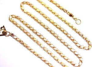 14K Gelbgold massiv Gold ausgefallene Kette Glieder Halskette 5,9g 18" lang 2,0mm breit Nachlass - Bild 1 von 8