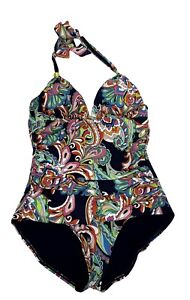 Tommy Bahama Mare Paisley  Halter Multicolor One Piece Size 12