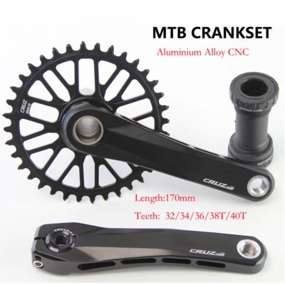 170mm Crank Mountain Bike Crankset 30/32/34/36/38T Sprocket with Bottom Bracket - Image 1 of 4