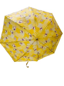 Paraguas vintage Hello Kitty Sanrio amarillo estampado niño talla 11" - Imagen 1 de 4