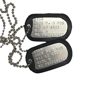 DogTag Piastrine Militari Inox con incisione Jack RYAN Dogtags - Foto 1 di 7