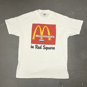 RARE VTG 1990’s Hanes McDonald’s Russia In Red Square Graphic T-shirt Size XL  - Bild 1 von 15
