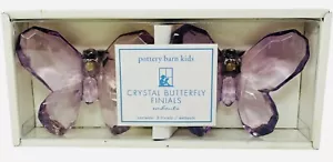 Pottery Barn Kids Crystal Butterfly Curtain Finials New Purple Set of 2 - Picture 1 of 6