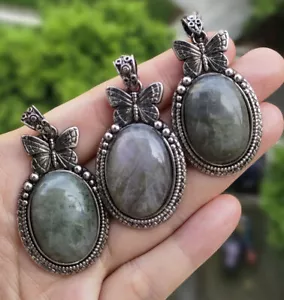 2 Fluorite 2 Amethyst 2 Rose Quartz 2 Rock Quartz 2 Obsidian Pendants - Picture 1 of 1