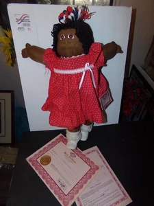 SOFT SCULPTURE CABBAGE PATCH 84 ROSE ED GIRL 22in XAVIER ROBERTS W/PAPERS - Picture 1 of 6