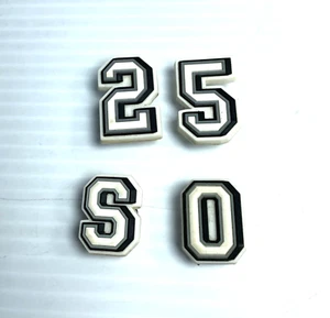 Lot of 4 - Letters S O & Numbers 25 Authentic Shoe Charms Fit Crocs & Similar - Picture 1 of 3