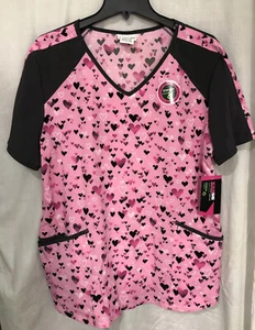 Scrubstar Women’s Medium Sentimental Hearts V-Neck Scrub Top - NEW w/Tags - Picture 1 of 4