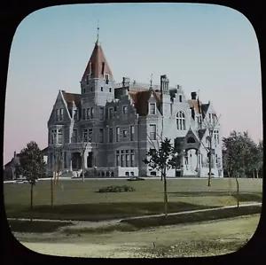 ANTIQUE Magic Lantern Slide MINNEAPOLIS MR WASHBOURNES RESIDENCE C1890 PHOTO USA - Imagen 1 de 2