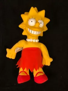 Muñeca de peluche Lisa de Los Simpson 1990 de colección con cabeza de plástico - mercancía temprana de Los Simpson - Imagen 1 de 3