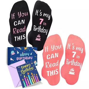 7 Year Old Birthday Socks Ideas - Gifts for Seven Year Olds in Gift Box Prese... - Picture 1 of 7
