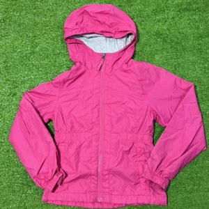 Youth Girls LL Bean Jacket Size 8 Hot Pink Windbreaker Warm Lining Rain Coat - Picture 1 of 6