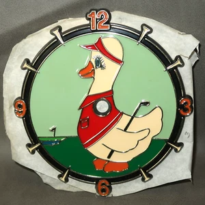 VINTAGE 1988 Ramar IND Plastic Clock Face Golf Golfing Duck 5.75" - Picture 1 of 1