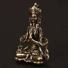 Retro Mini Copper Meditate Zen Buddhism Living Room Buddha Ornament Decorati  WB
