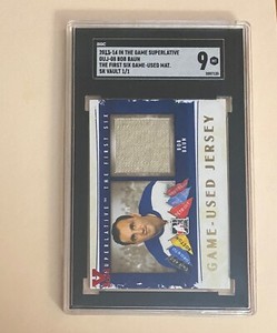 2013-14 in the game superlative Bob Baun game used jersey 1/1 SGC 9 #S897