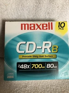 Maxell CD-Rb Printable Shiny Gold Surface 10 Pcs - Afbeelding 1 van 2
