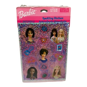 VTG Heartline by Hallmark BARBIE Sparkling Stickers 2000 Mattel - 1 Sheet NEW - Picture 1 of 2