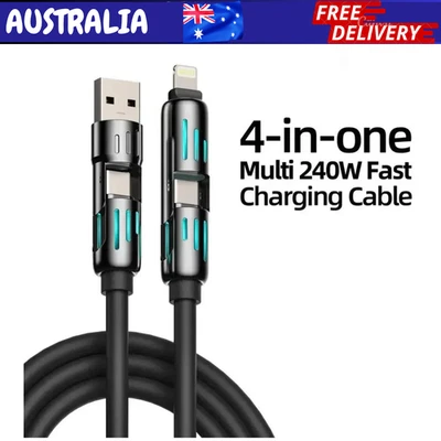 MFish 4-in-1 Universal USB Charging Cable-MAX 240W Fast Charging charger cord - image 1 of 4