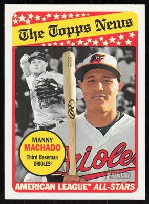 2018 Topps Heritage  #292 Manny Machado  AS   - FREE SHIP - Image 1 of 2