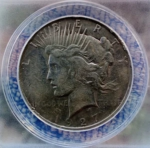 1927 D  Peace Silver Dollar ANACS Graded EF 40. - Picture 1 of 4