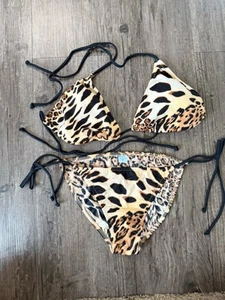 Venus Leopard Print Bikini Set Size D/10 - Picture 1 of 3