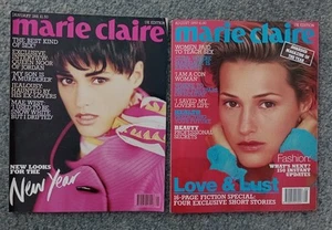 Pair of Marie Claire UK edition magazines Cover Model Yasmin Le Bon 1991 & 1993 - Picture 1 of 8