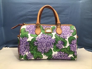 Dooney & Bourke Hydrangea Signature Satchel White And Purple - Picture 1 of 21