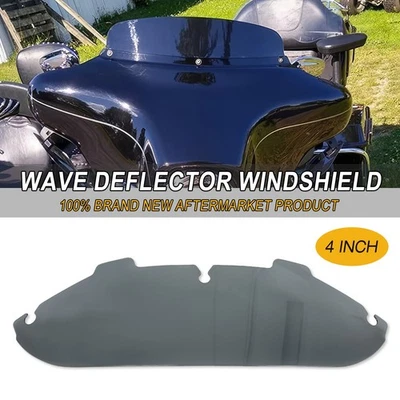 For Harley Davidson Electra Street Glide Touring Bike 96-13 Smoke 4" Windshield Foto 1 de 4