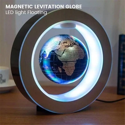 17cm Magnetic Levitation Lamp Rotating Globe LED World Floating Lamp Table Decor