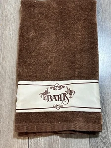 Vintage Hand Towel Hot Tub Baths Decorative Made in USA Cotton 16" x 30" - Picture 1 of 8
