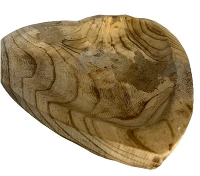 Wooden Dough Bowl Handmade Large Heart Shaped Wood Bowl Multi Purpose! - Image 1 of 4