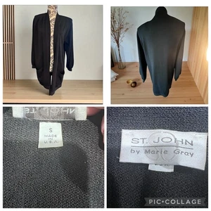St. John Collection by Marie grauer Anzug Cardigan Santana Strick Blazer Gr. S schwarz - Bild 1 von 6