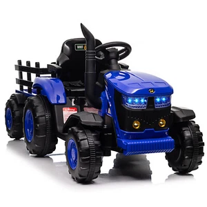12V Upgraded Ride on Tractor Car for Kids with Trailer Battery Electric Fun Toys - Picture 1 of 25