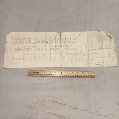 Maqueta de anuncio de cartelera de colección: combustibles de calidad cruzada petróleo carbón Lawrence Massachusetts Foto 1 de 4