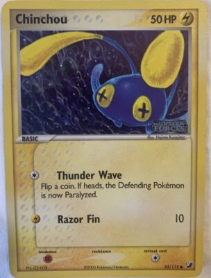 Chinchou 52/115 Unseen Forces Reverse Holographic Pokemon Card FBG A- - Image 1 of 4