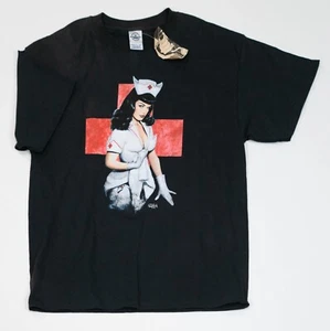 RARE Vintage Bettie Page Shirt Delta L 2001 Pinup BDSM Bondage Goth Hookups NEW - Picture 1 of 18