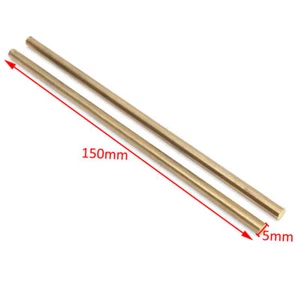 2 PCS Brass Solid Round Rod 150mm/6" long 5mm Lathe Bar Stock - Picture 1 of 6