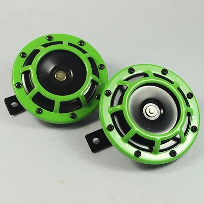 KIT BOCINA DE TONO VOLADURA ELÉCTRICA SUPER COMPACTA VERDE MONTAJE REJILLA FUERTE PARA 12V Foto 1 de 4