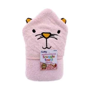 Besticktes rosa Baby Kapuzenhandtuch - 100 % weiche Baumwolle | Neugeborene Badetuch 74 x 74 - Bild 1 von 6